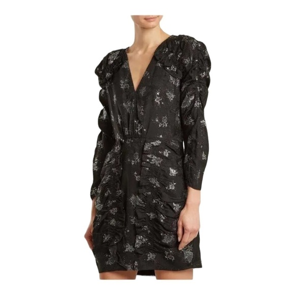 Rebecca Taylor Glitter Print Silk Jacquard Dress - Picture 1 of 9